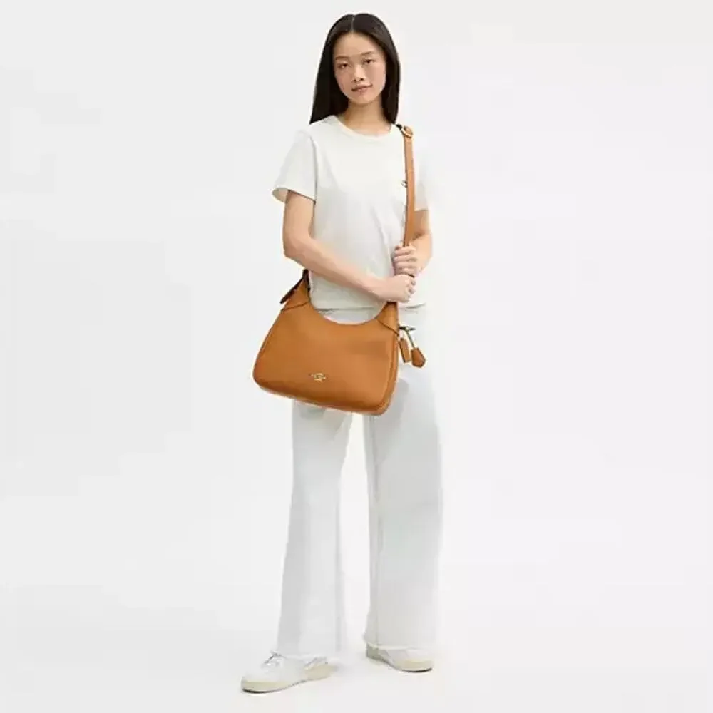 NEW‼️Coach Ella Shoulder Bag  CCE48 smooth leather/Gold/Brown